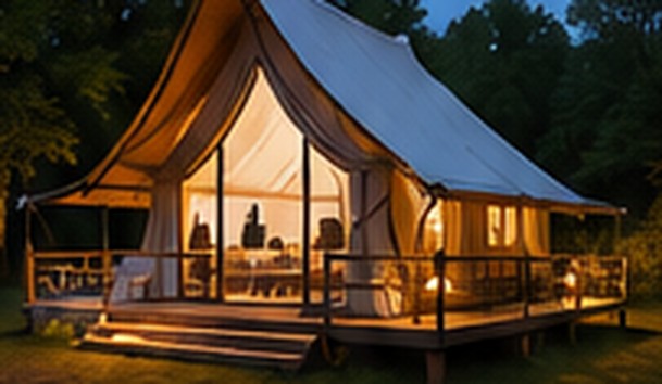 Luxury glamping tent at the retreat
